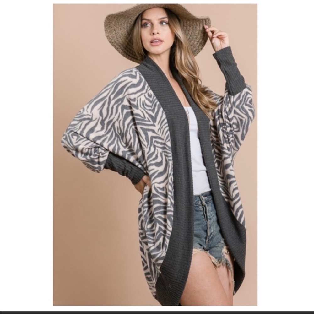 Super soft ❤️zebra print open cardigan - Picture 1 of 9